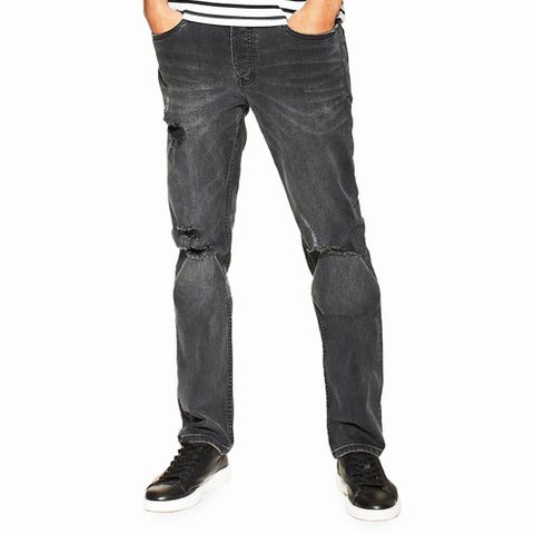 Topman Black Ripped Slim Jean image